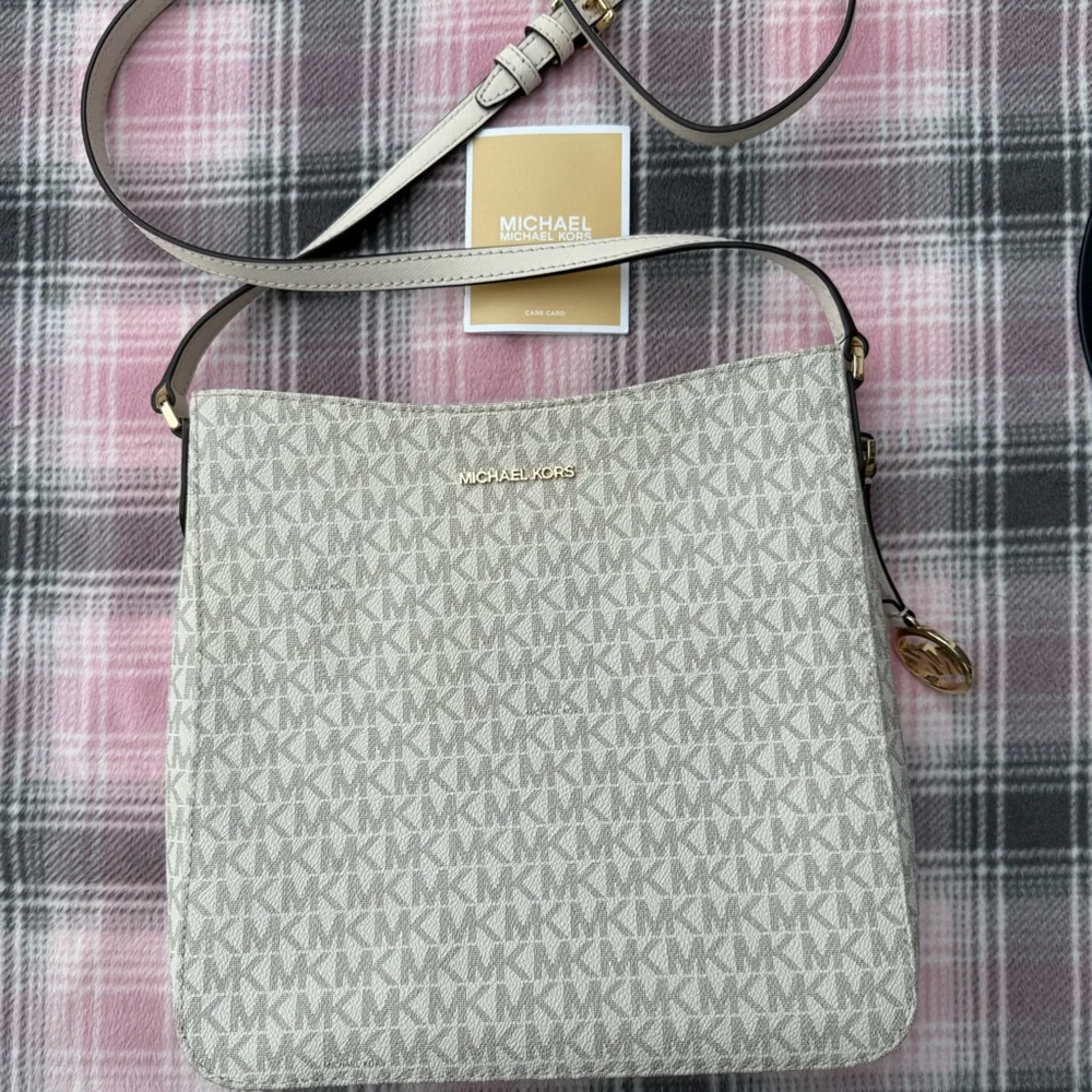 Michael Michael Kors Cream and Gray Monogram Bag